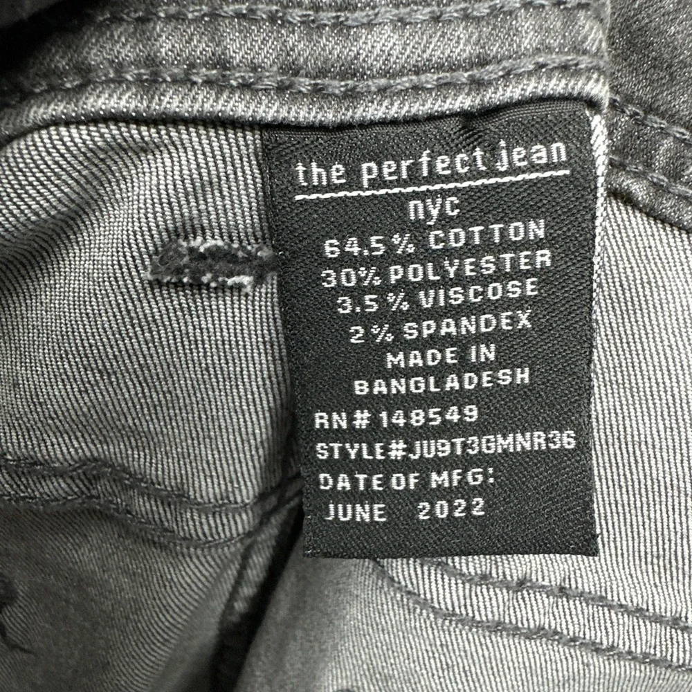 The Perfect Jean NYC Men's Size‎ 35X36 Athletic Fit Gray Jeans Stretch